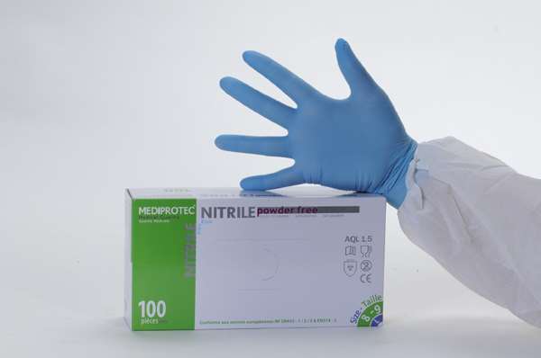 GANT NITRILE BLEU NON POUDRE EXTRA LARGE 9-10 PAR 100